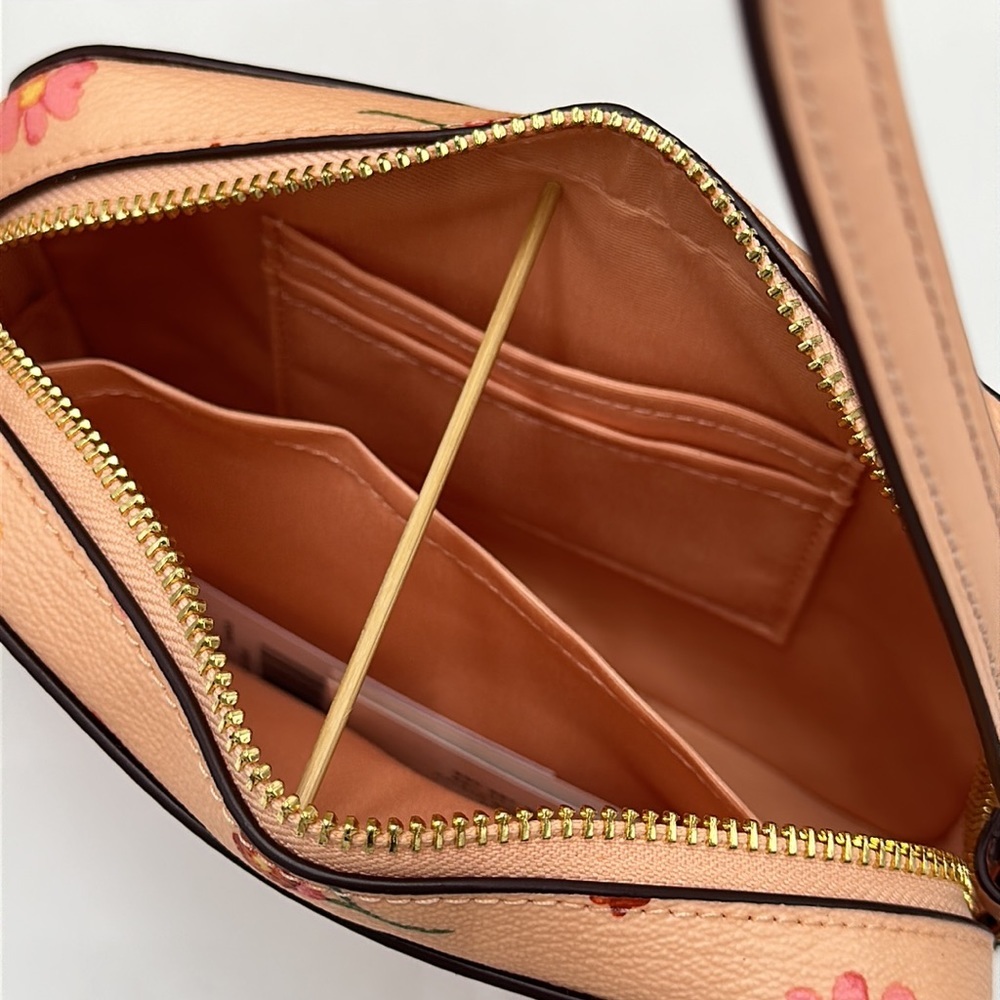 Coach Mini Camera Bag With Mystical Floral Print in Faded Blush Multi (C8699) - Picture 12 of 13